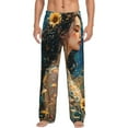 thumbnail image 5 of Mens Pajama Pants, Artistic Night Sky Sunflower Princess Soft Sleep & Lounge Pants for Men, Cuteness Casual PJ Bottoms Pants with Pockets, 5 of 7
