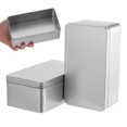 thumbnail image 1 of OHOIOLLA 2Ud Caja Rectangular De Hojalata Plata Para Guardar Té Y Snacks Con Segura, 1 of 8