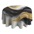 thumbnail image 4 of Black White Gray Gold Marble Pattern Round Tablecloth 60"x60",Wrinkle Wipeable Table Cloth for Kitchen Dining Room Picnic Patio Party, 4 of 6