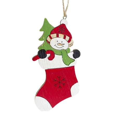 

Veki Christmas Tree Decoration Pendant Painted Santa Snowman Pendant Christmas Decorations Balls Glass