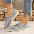thumbnail image 2 of Domzle Faux Suede Slip-on Casual Loafers for Women | Memory Foam Insole Lightweight Womens Loafers - Non-Slip Comfortable Casual Footwear - Comfortable Loafers Women Dark Gray, 2 of 6