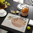 thumbnail image 3 of Brown Boho Abstract and Plant Pattern Summer Placemats Table Placemats Set Of 6-Linen Kitchen Washable Placemats Table Mats 11.8"x17.7" Non-Slip Heat Resistant, 3 of 5