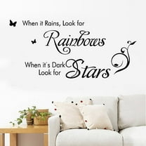 When It Rains Look for Rainbows Decorative Wall Art Sticker Quotes Mural