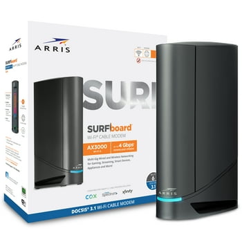 ARRIS SURFboard DOCSIS 3.1 Gigabit Cable Modem and AX3000 Wi-Fi 6 Router, Approved for Cox, Spectrum, Xfinity and Others