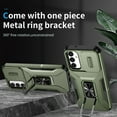 thumbnail image 2 of Phone Case for Samsung Galaxy A35 Case with Sliding Camera Cover, with 360° + 100° Free Rotation Metal Finger Ring Bracket, Fit Magnet Car Mount, 2 In 1 Case Cover for Samsung Galaxy A35, Darkgreen, 2 of 8