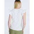 thumbnail image 3 of Free Assembly Women's and Women’s Plus Flutter Sleeve Henley Top, Sizes XS-4X, 3 of 5