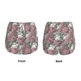 thumbnail image 3 of Pofeuu Rose Flowers Print Women's Athletic Shorts Running Workout Shorts Tummy Control Quick Dry Gym Shorts with Pockets Double layer sports shorts-Small, 3 of 7