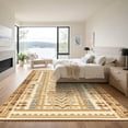thumbnail image 3 of ODIKA 6'x9' Machine Washable Non-Slip Area Rug, Geometric Beige High Traffic Rug, Beige, 1040569, 3 of 7