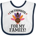 thumbnail image 3 of Inktastic Thanksgiving Girl Turkey Thankful for Family Girls Baby Bib, 3 of 4