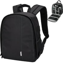 Camera Bag, Waterproof Nylon Camera Backpack for DSLR Cameras, Lens and Accessories Black Grey