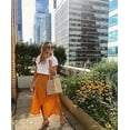 thumbnail image 4 of Jupe Boho Léopard pour Femmes Haute Basse Fendue Été Plage Midi Jupe Portefeuille, Jaune, G, 4 of 6