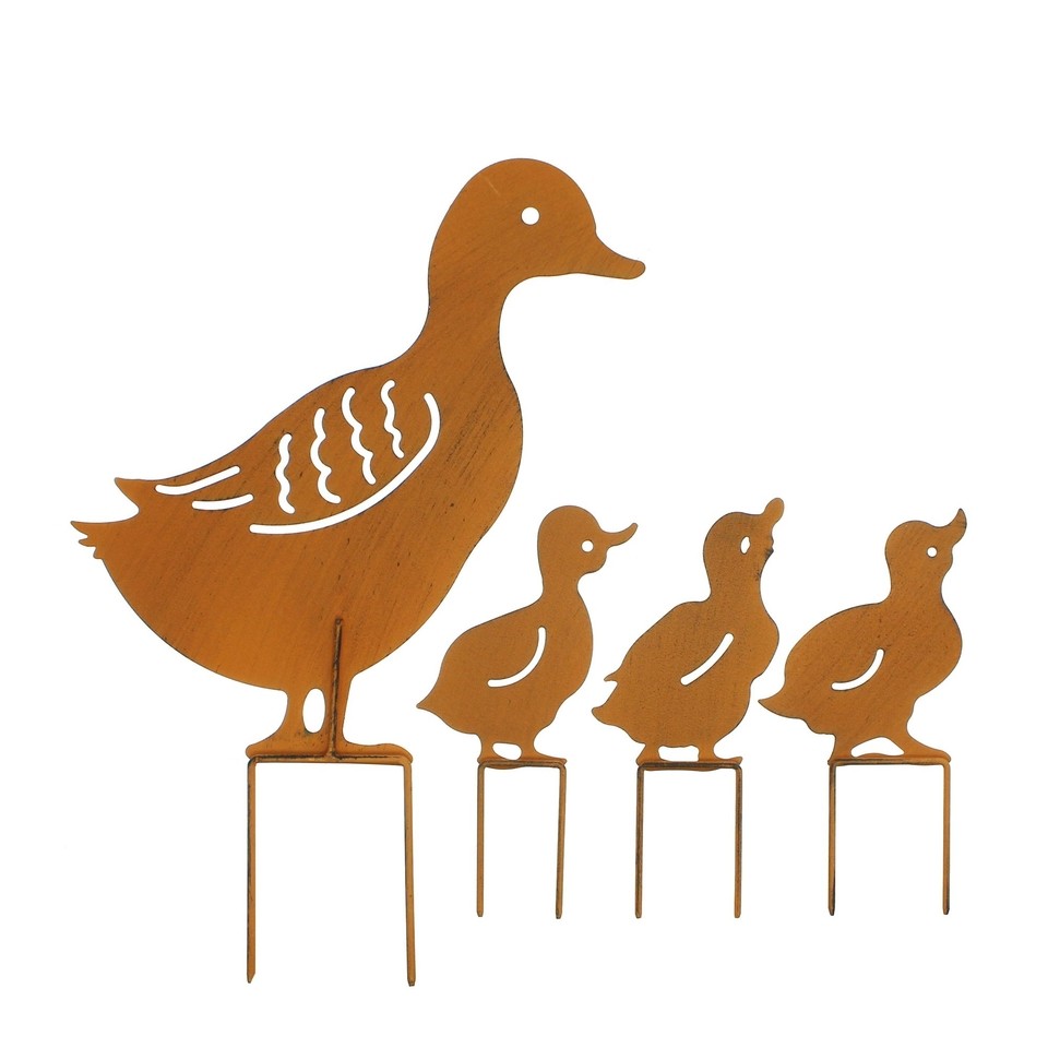 Duck Family Metal Garden Stake Yard Art Set Of 4 Walmart Com Walmart Com