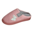 thumbnail image 6 of Memory Foam House Slippers for Women Butterfly Embroidery Cozy Warm Home Indoor Casual Slip on Shoes Red 8.5, 6 of 7