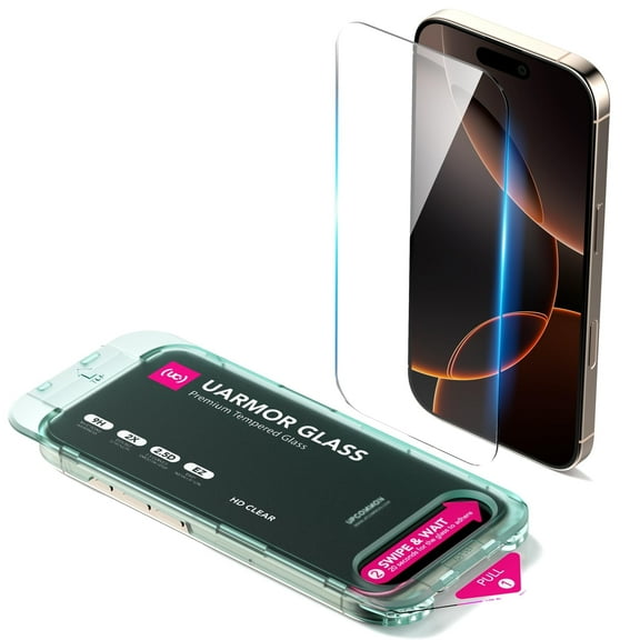 Upcommon UARMOR Clear Screen Protector for iPhone 16 Pro [6.3 Inch] Double Strength 9H Tempered Glass with Easy Installation Kit, Anti-Scratch, Case Friendly Fit- 2Pack
