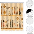 thumbnail image 6 of Waterproof Shower Curtains Set,African Woman Shower Curtain Bathroom, Brown African Tribe Vintage Artistic Style Shower Curtain Set,12 Hook,72x72 inch, 6 of 6