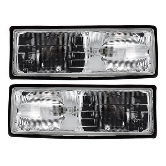 New Pair Of Headlight Compatible With Chevrolet Caprice Sedan Wagon 1987 by Part Number 16513076 16513075 GM2503110 GM2502108