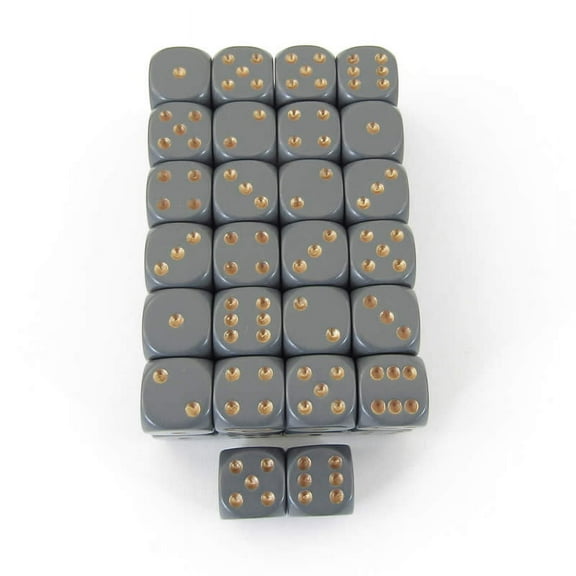 Dark Gray Opaque Dice with Copper Pips D6 12mm (1/2in) Bulk Pack of 50 Wondertrail