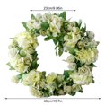 thumbnail image 2 of Puerta artificial Guirnalda de flores Oficina en casa Simulación colgante Decoración floral Banquete de boda Corona de flores falsas, Verde kenally HA9087-04B, 2 of 6