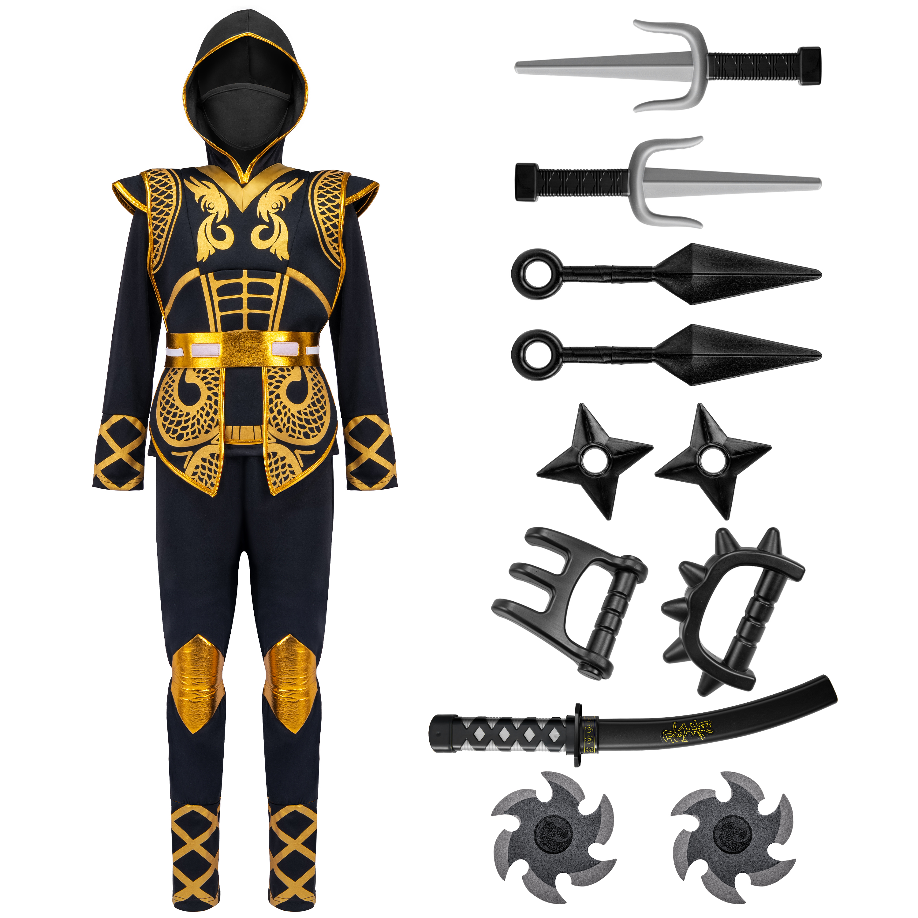 Joyfy Golden Ninja Costume for Kids Up to 12 Years photo 8