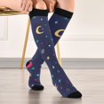 thumbnail image 5 of FORMRS Womens Knee High Socks Casual Long Thick Travel Daily Wear, 1 Pair, Colorful Stars Pattern, 5 of 6