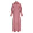 thumbnail image 4 of MIUOWANP Sweatshirt Dress Plus Size Fashionable Women's Long Sleeved V-neck Solid Color Loose Fitting Dress, 4 of 5