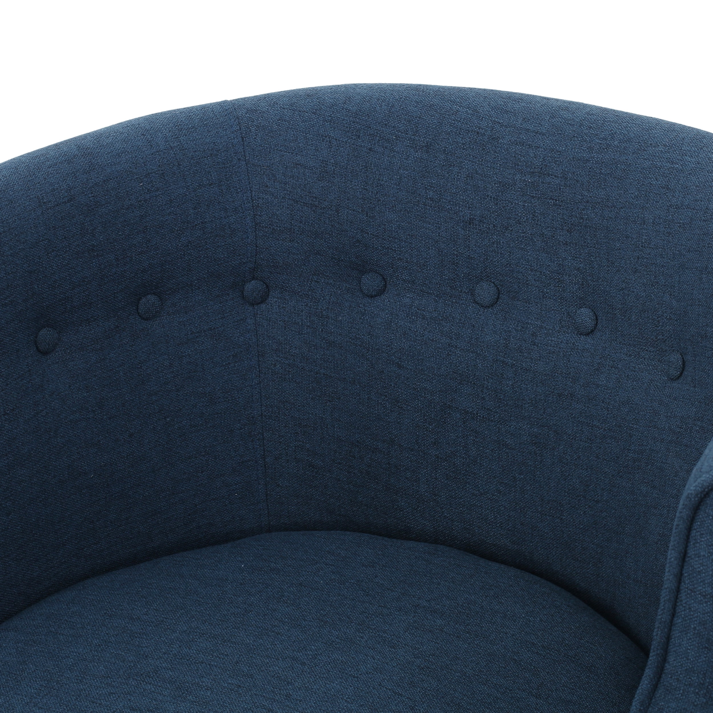 Noble House Queensbury Contemporary Button-Tufted Navy Blue Fabric Club Chair