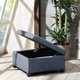 thumbnail image 6 of Xukmct Soft Seat Storage Ottoman with Wood Legs, Upholstered Footstool for Living Room, Bedroom, Blue, 6 of 6