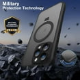 thumbnail image 3 of for iPhone 15 Pro Max Case with Invisible Magnetic Stand, Compatible with Mag-Safe Translucent Matte with Built-in Screen Protector, Shockproof Protective Phone Case for Women Men, Black, 3 of 12