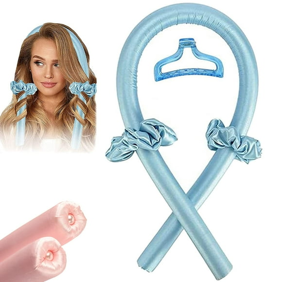 Women Heatless Hair Curlers For Long Hair, No Heat Silk Curls Headband You Can To Sleep In Overnight, Soft Foam Hair Rollers, Curling Ribbon and Flexi Rods