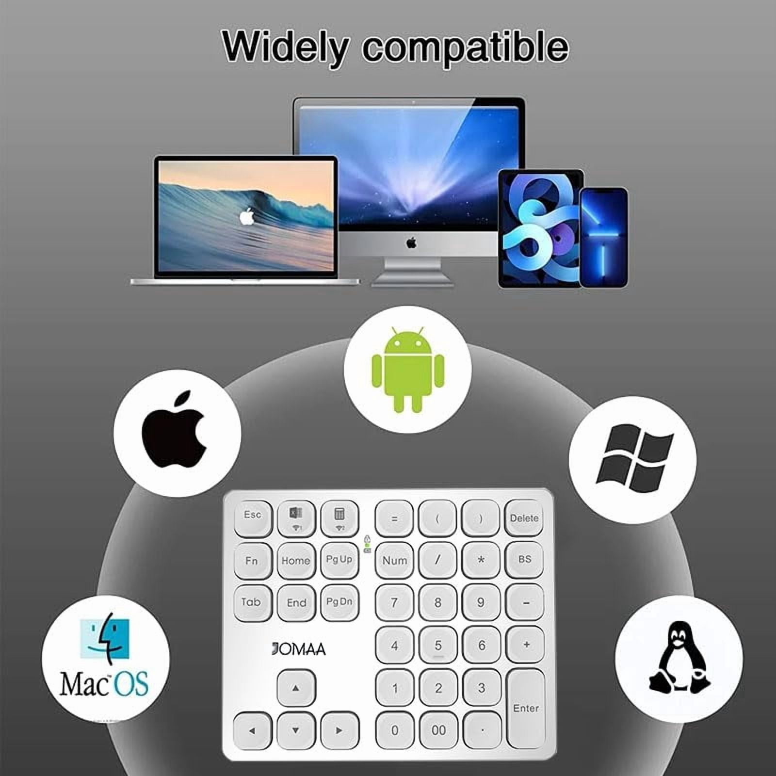 JOMAA Mini 36-keys Number Keyboard, Bluetooth Keypad, Num-pad for Laptop, Rechargeable Type-C