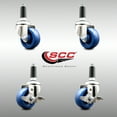 thumbnail image 2 of 3 Inch 316SS Solid Poly Swivel 1-1/8 Inch Expanding Stem Caster Set 2 Brake SCC, 2 of 2