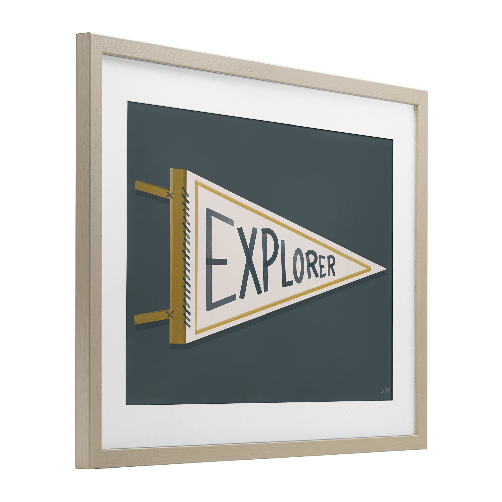 Stupell Industries Explorer Retro Pennant Birch Framed Print Under Glass, design by House Fenway