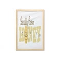 thumbnail image 1 of Honey Bee Wall Art with Frame, Locally Grown Honey Calligraphic Advertisement Design, Printed Fabric Poster for Bathroom Living Room, 23" x 35", Dark Cocoa Mustard, by Ambesonne, 1 of 2