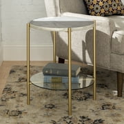 Bellamy Studios Lola Faux White Marble End Table