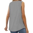 thumbnail image 2 of Camisa Plisada de Encaje Sin Mangas, Blusa de Verano, Túnica Gris XXL, 2 of 4