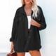 thumbnail image 2 of Abrigo de manga larga con bolsillo para mujer, chaqueta con cuello vuelto liso para mujer Fridja hkj878, 2 of 9