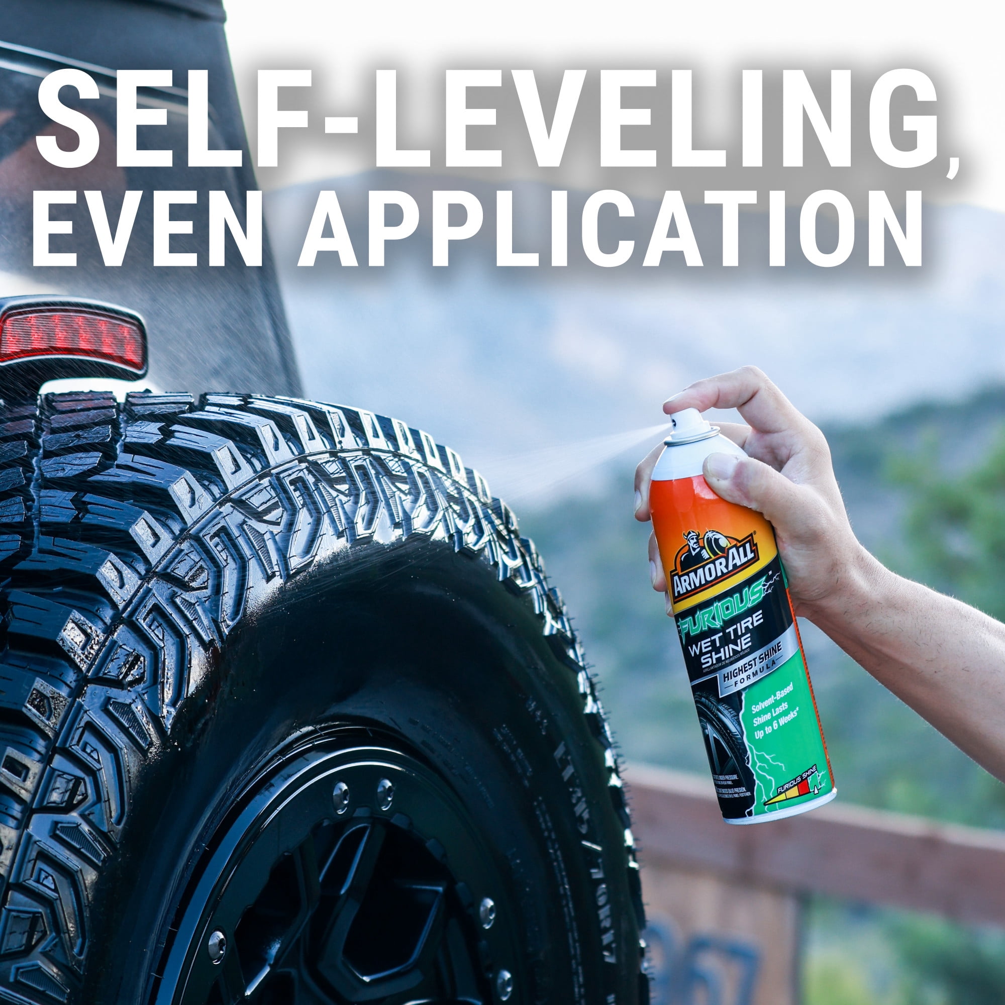 Armor All Furious Wet Tire Shine, Protective Tire Shine Spray, 15 oz