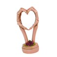 thumbnail image 3 of Escultura de manos de corazón de Halloween, estatua de esqueleto de resina, arte aterrador, abstracto moderno Rosa, 3 of 9