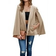 thumbnail image 3 of Women's Velvet Cape Blazer Jackets Casual Split Long Sleeve Open Front Coat, 3 of 5