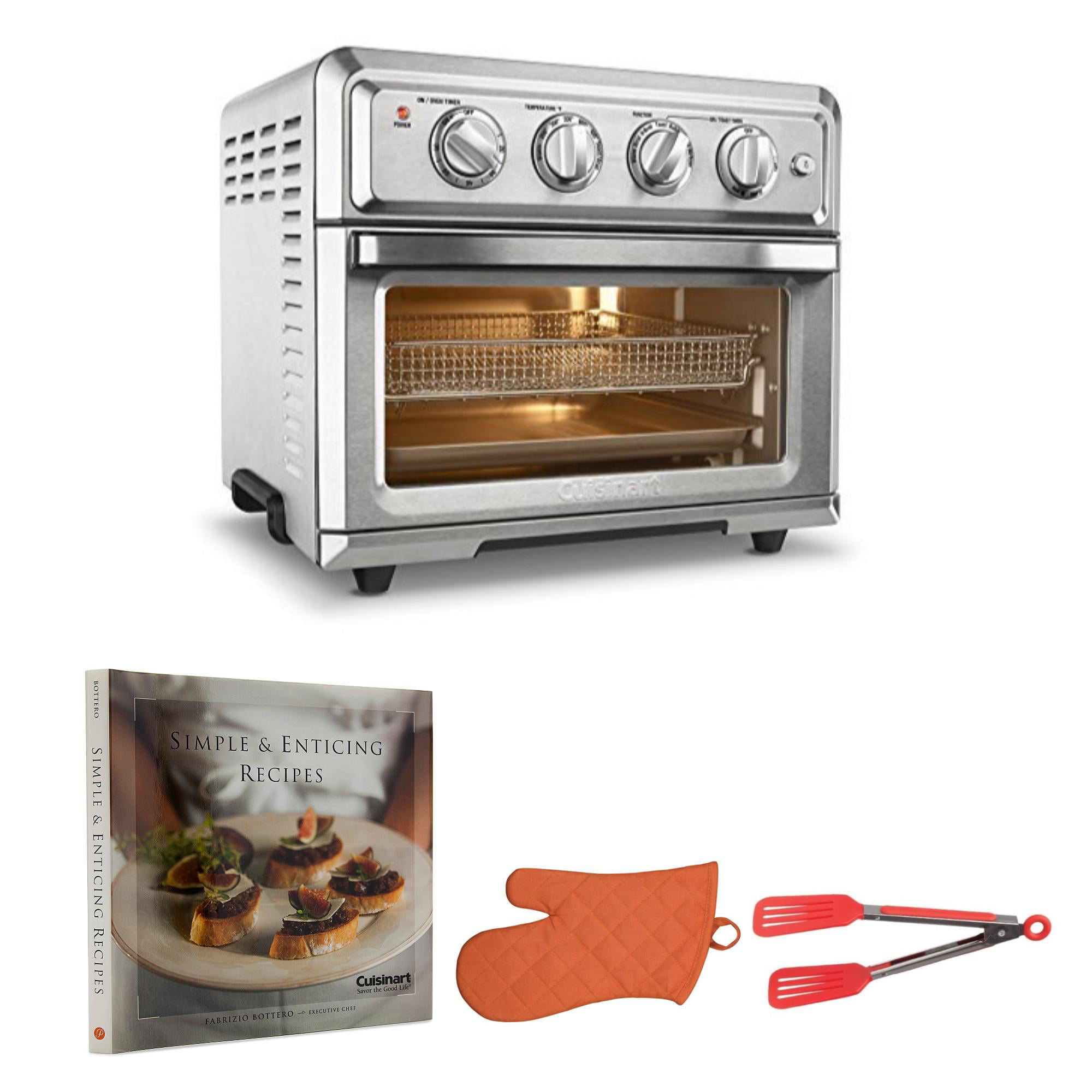 Cuisinart TOA-60 Air Fryer Convection Oven with Cookbook, Oven Mitt, and Fl...