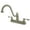 Nickel, variant on Kingston KB1111BLLS Heritage Two-Handle 3-Hole 8" Centerset Kitchen Faucet in Polished Chrome