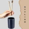 thumbnail image 3 of Modern Matte Navy Blue Bathroom Tumbler, Minimalist Design Toothbrush Holder, Versatile Home Organizer, 3 of 6