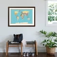 thumbnail image 3 of Art.com Highly Detailed World Map with Vintage Color. Art Print by frees, Brown Frame Wall Art, 44" x 32", 3 of 5