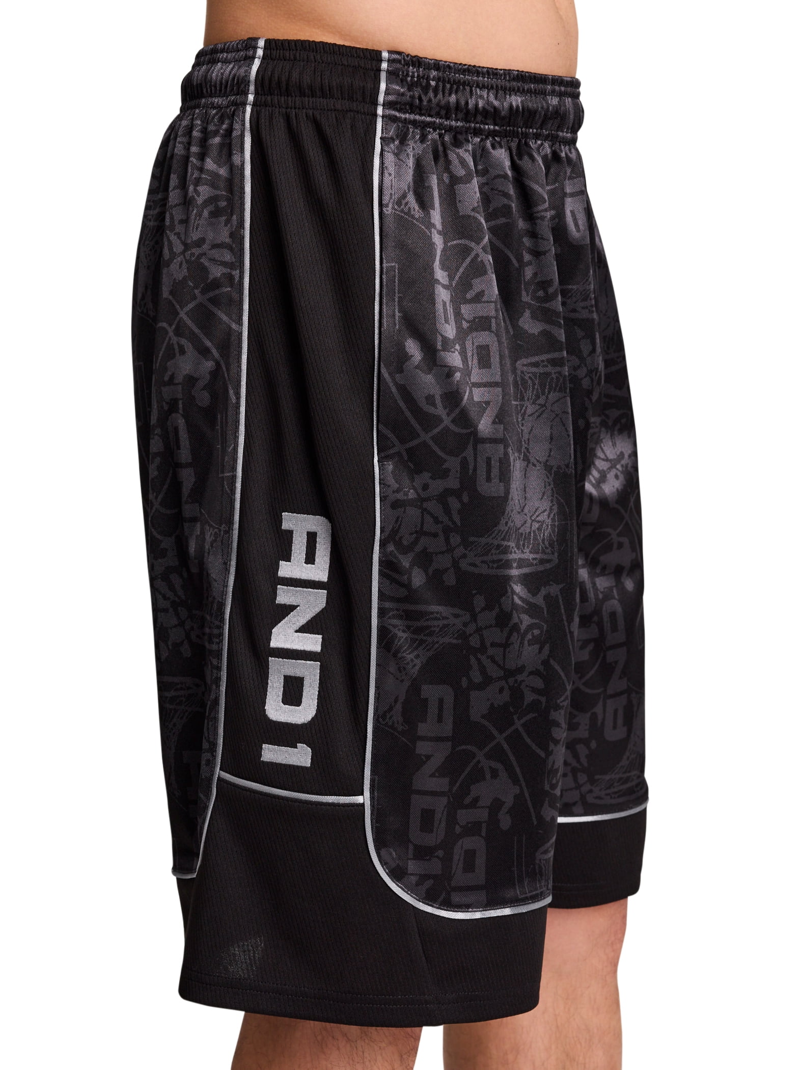 AND1 Men's and Big Men's All Court Short, 11" inseam, up to Size 5XL