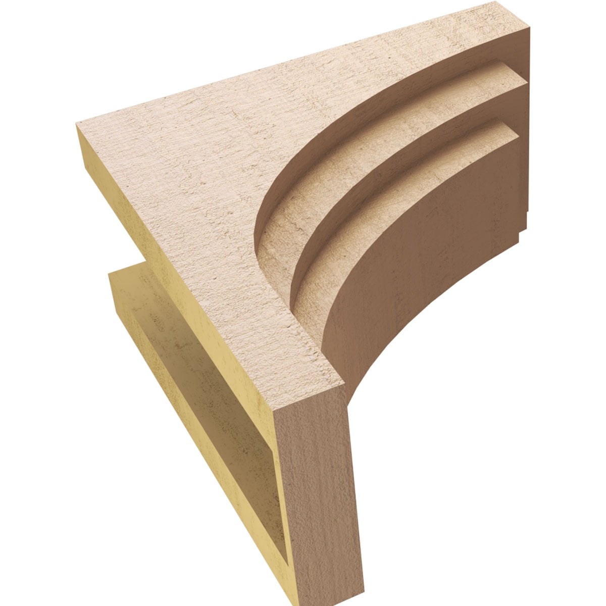 9"W x 18"D x 18"H Classic Rockford Rough Cedar Woodgrain TimberThane Corbel, Primed Tan