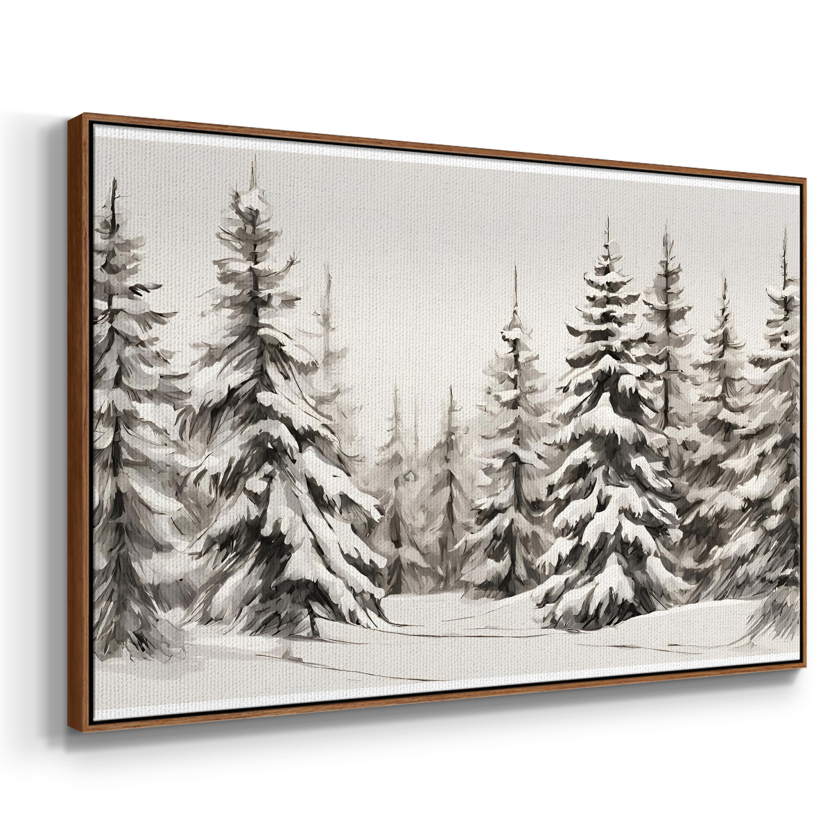 Vintage Landscape-CXCII By Wexford Home Framed in Walnut Wood Gallery Wrapped Canvas 27 in. x 41 in.