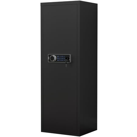 Large Size 4-5 Gun Black Metal Gun Cabinet with Electronic Keypad Lock - Heavy Duty Security Safe for Rifles - Ideal for Gun Owners and Enthusiasts