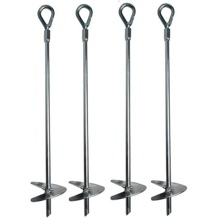 

Ashman Online Galvanized 18 inches Ground Anchors Metal Shaft Is 2/5 Inches in Diameter Ideal for Securing Animals Tents Canopies Sheds Car Ports Black Color Swing Sets (4Pack)