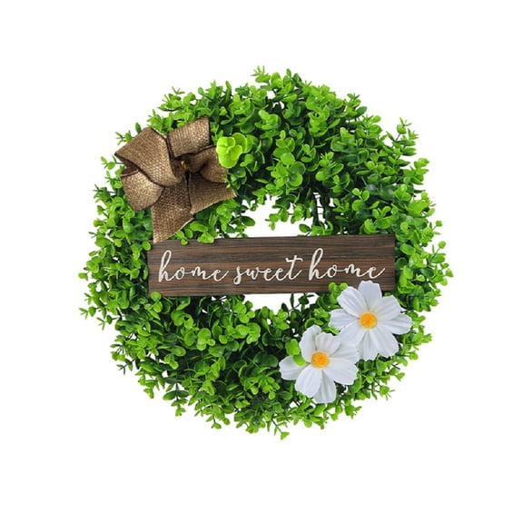 CSCHome Wreath Hanging Outside Front Door, Spring Green Wreath Decorations, House Decorations, Window Interior Home Decor