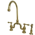 thumbnail image 5 of Kingston Brass  English Country Kitchen Bridge Faucet with Brass Sprayer Polished Chrome Polished, Chrome Finish, 5 of 5